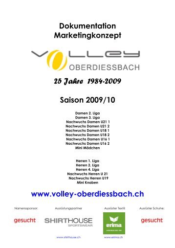 Marketingkonzept von Volley Oberdiessbach