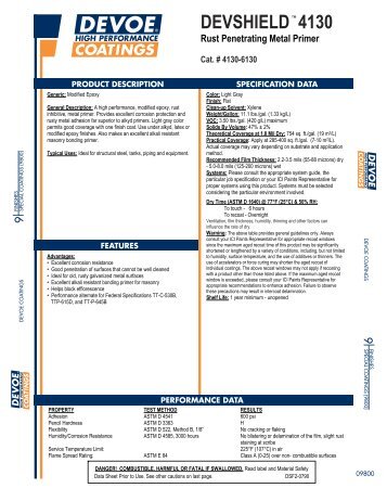 DEVSHIELD 4130 Rust Penetrating Metal Primer