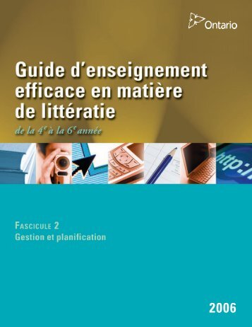 Guide d'enseignement efficace en matiÃ¨re de littÃ©ratie, de la 4 e Ã  la ...