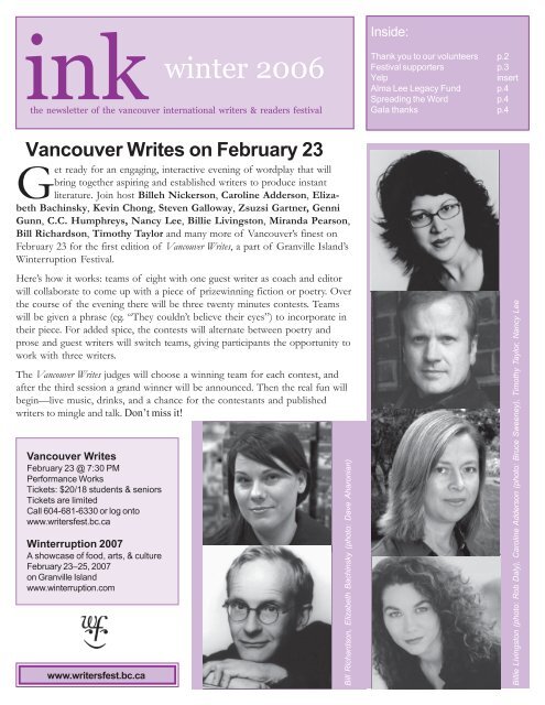 Ink - Winter 2006 (PDF 700kb) - Vancouver International Writers ...