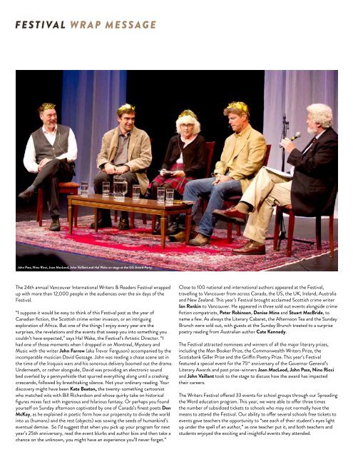 Winter 2011 - Vancouver International Writers Festival