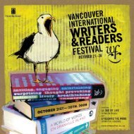 2008 Program - Vancouver International Writers Festival