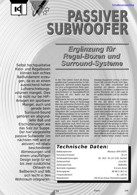 PASSIVER SUBWOOFER Technische Daten - WebHTB