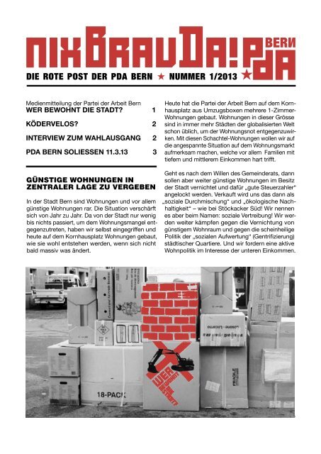 DIE ROTE POST DER PDA BERN NUMMER 1/2013