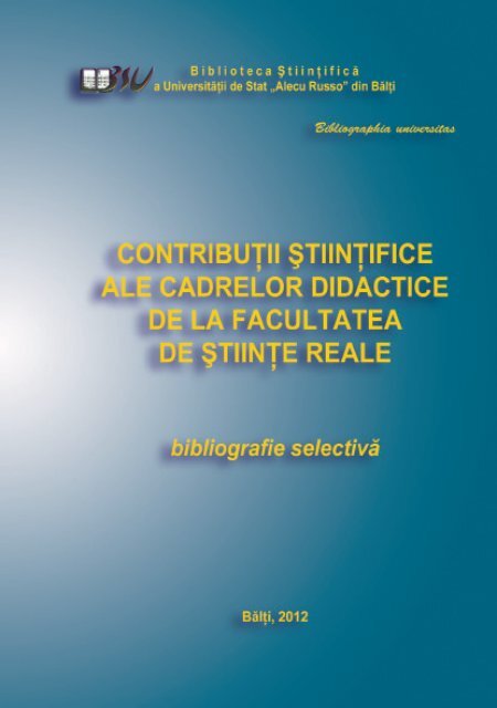 Catedra de ÅžtiinÅ£e Fizice ÅŸi InginereÅŸti - Biblioteca ÅžtiinÅ£ificÄƒ a  ...