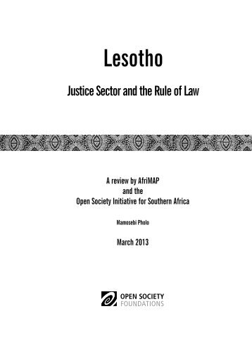 Lesotho: Justice Sector and the Rule of Law - AfriMAP