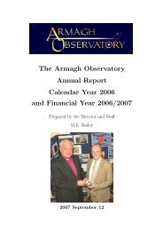 The Armagh Observatory Annual Report Calendar Year 2006 and ...