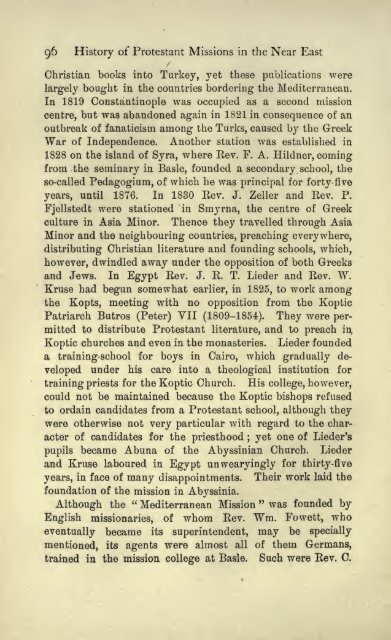 A History of Protestant missions in the near East