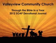 Scripture - Valleyview Community Church