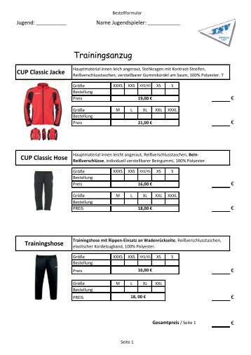 Bestellung als PDF - TSV Wernau 1897