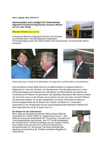 Pressebericht (ergÃ¤nzt mit Fotos) - und Handelsverein Thal- GÃ¤u ...