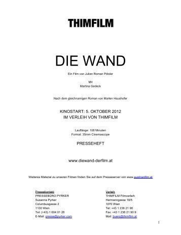 Die Wand PH AUT NurText - Austrianfilm