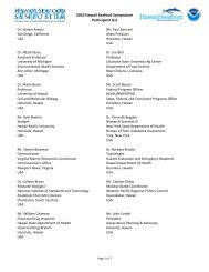 Participant List (PDF) - Hawaii Seafood