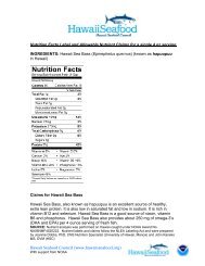 INGREDIENTS: Sea bass (Epinephelus quernus ... - Hawaii Seafood