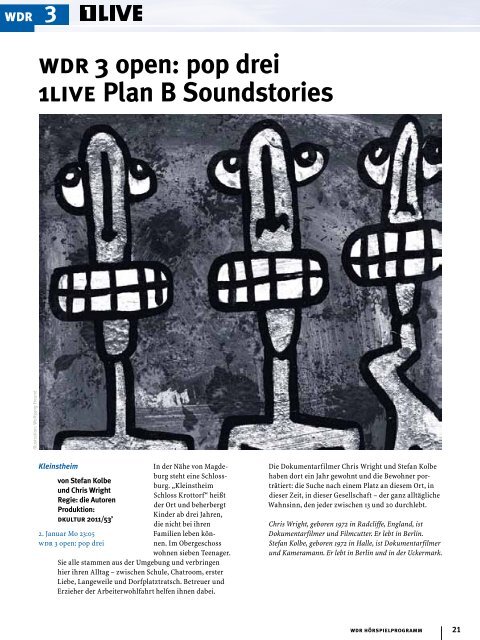 wdr 3 open: pop drei 1live Plan B Soundstories - WDR.de