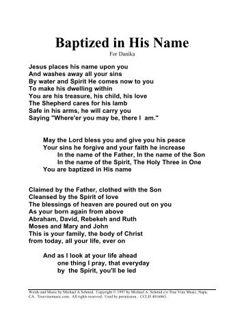 Baptized in His Name