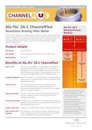 Alu-floTM ZA-1 ChannelFluxTM - Johnson Matthey Metal Joining