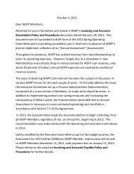 WSPP Invoicing Policy Cover Letter