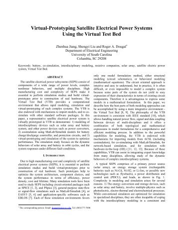 Virtual Prototyping of Satellite Electrical Power Systems using the ...