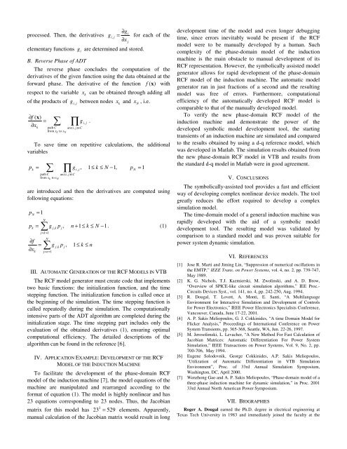 Symbolic Modeling of Non-linear Devices for the Virtual Test Bed