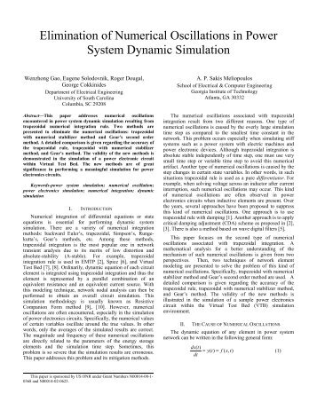 Elimination of Numerical Oscillations in Power System Dynamic ...