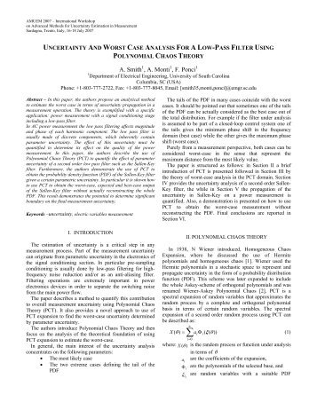 Uncertainty and Worst Case Analysis fo a low pass filter using ...