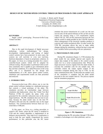 Design of DC Motor Speed Control Through Processor-in-the-Loop ...