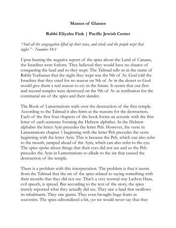 a PDF version for printing - Pacific Jewish Center | Rabbi