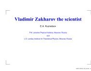 Vladimir Zakharov the scientist - SOLITONS, COLLAPSES AND ...