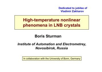 High-temperature nonlinear phenomena in LNB crystals