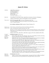 James Girton's CV - Applied Physics Laboratory-University of ...