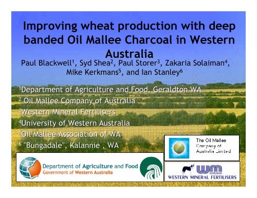Improving wheat production with deep banded Oil Mallee Charcoal ...