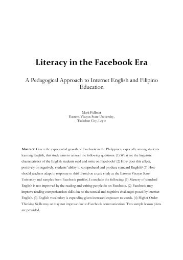 Literacy in the Facebook Era - Waray Dictionary and Language ...