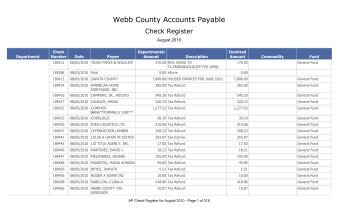 Check Register - Webb County