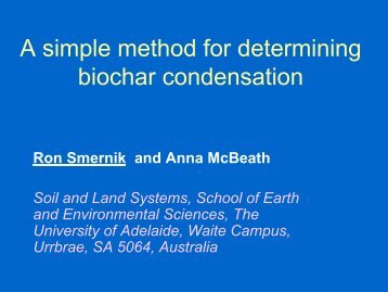 A simple method for determining biochar condensation