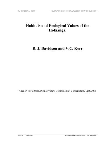 Habitats and Ecological Values of the Hokianga ... - MarineNZ.org.nz