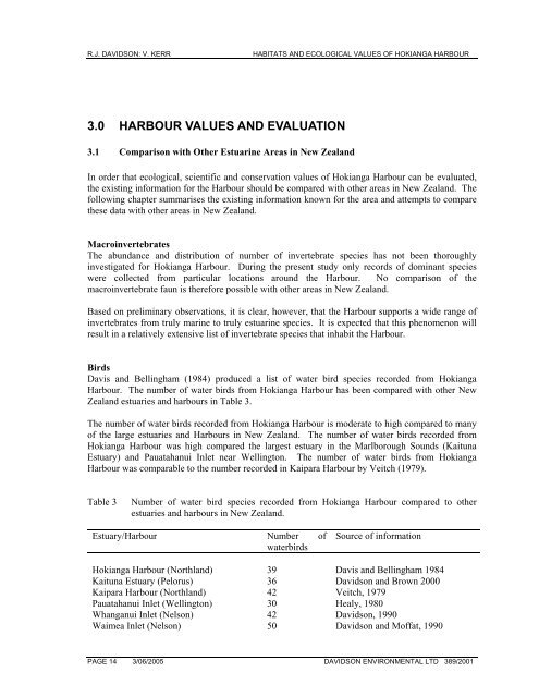 Habitats and Ecological Values of the Hokianga ... - MarineNZ.org.nz