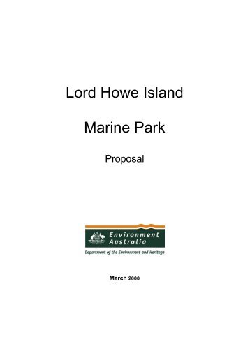 Lord Howe Island Marine Park Proposal (pdf) - MarineNZ.org.nz