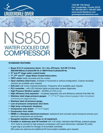 The NS850 Water Cooled - Lauderdale Diver