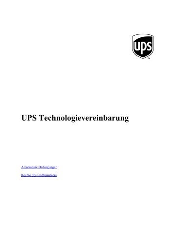 UPS Technologievereinbarung