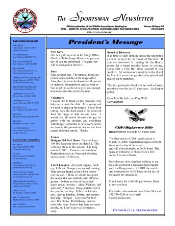 President's Message - Kenmore Shooting Range