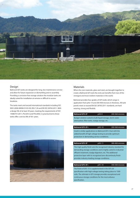 water storage tank - Balmoral Group