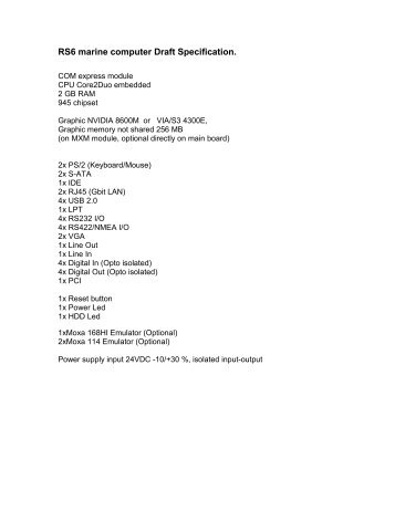 RS6 marine computer Draft Specification.