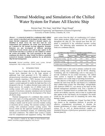 Thermal Modeling and Simulation of the Chilled Water System for ...