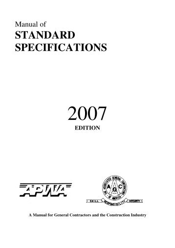 Manual of STANDARD SPECIFICATIONS