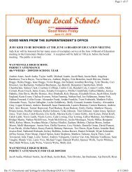 Good News Friday - Wayne-Local Schools