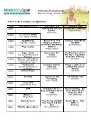 WHAT'S ON: Saturday 29 September - Mind Body Spirit Festival