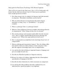 Study guide for Final Exam, Psychology 3450 ... - Play Psych Mun