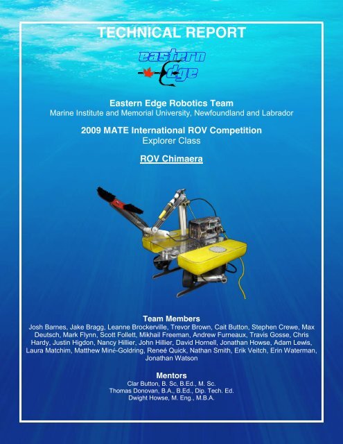 Technical Report - the Marine Advanced Technology Education ...