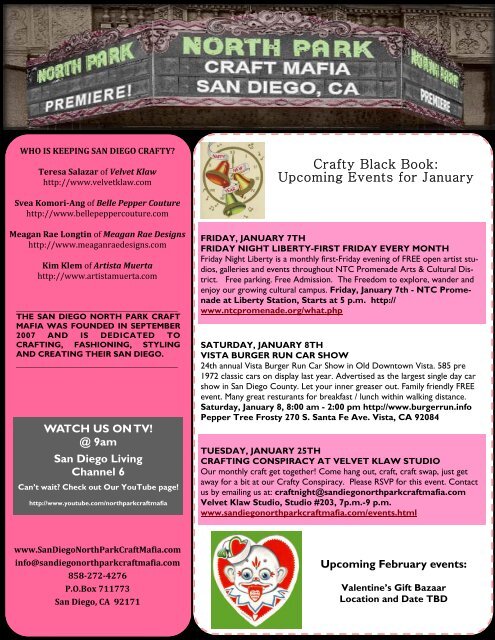 January - The San Diego North Park Craft Mafia!!